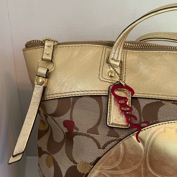 Coach Laura Gold Leather Signature Tote - Picture 4 of 7